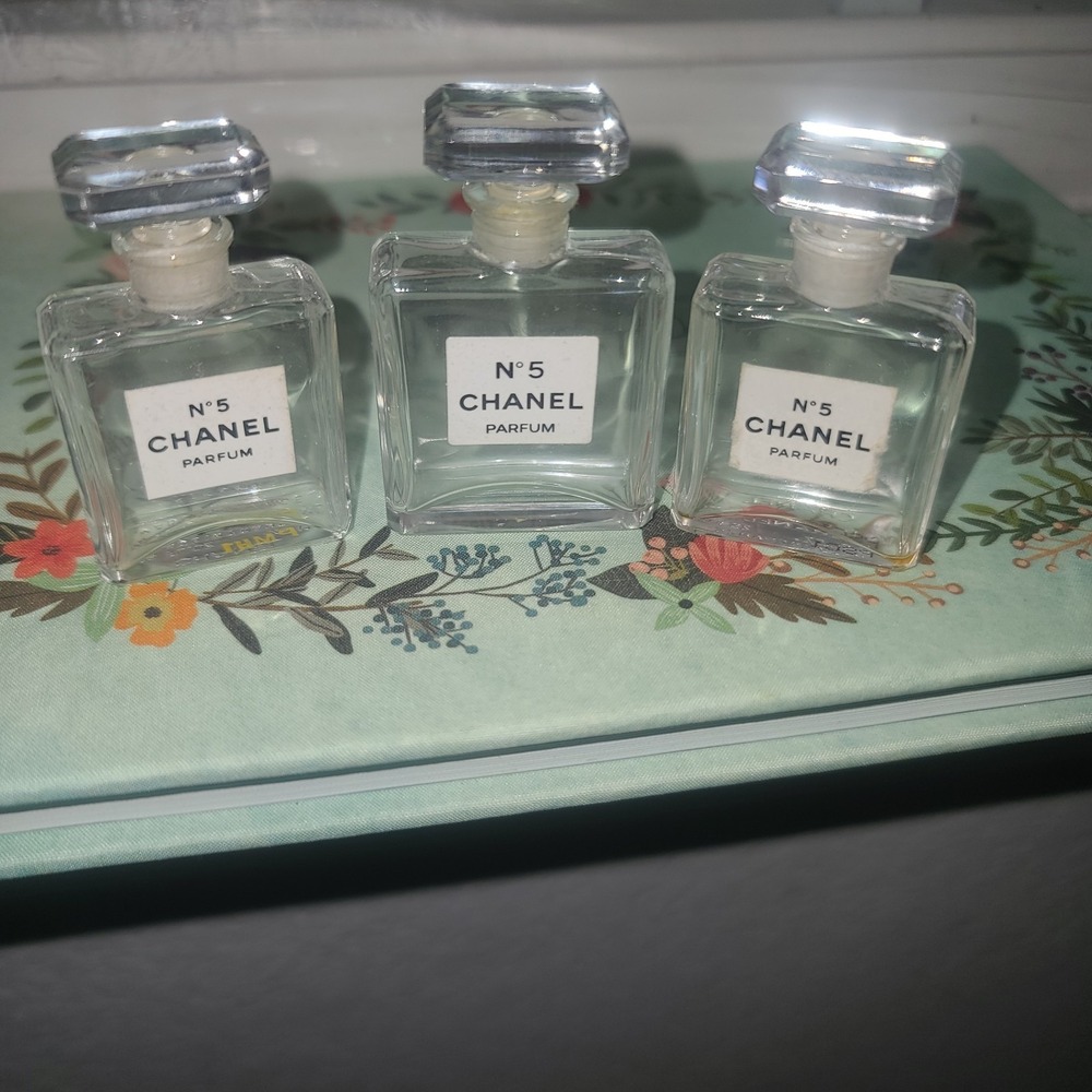 Vintage Chanel No. 5 Glass Perfume Empty Bottle Made in France